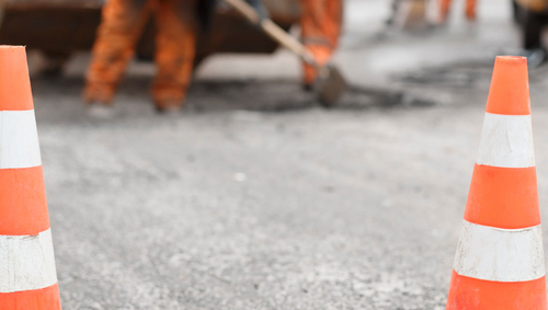 Straßenbaustelle Straßenbaustelle