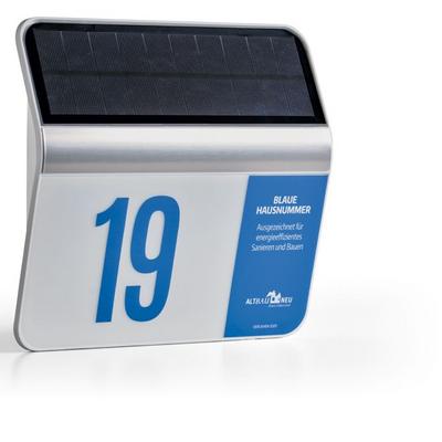 Blaue Hausnummer solare Leuchte Blaue Hausnummer solare Leuchte